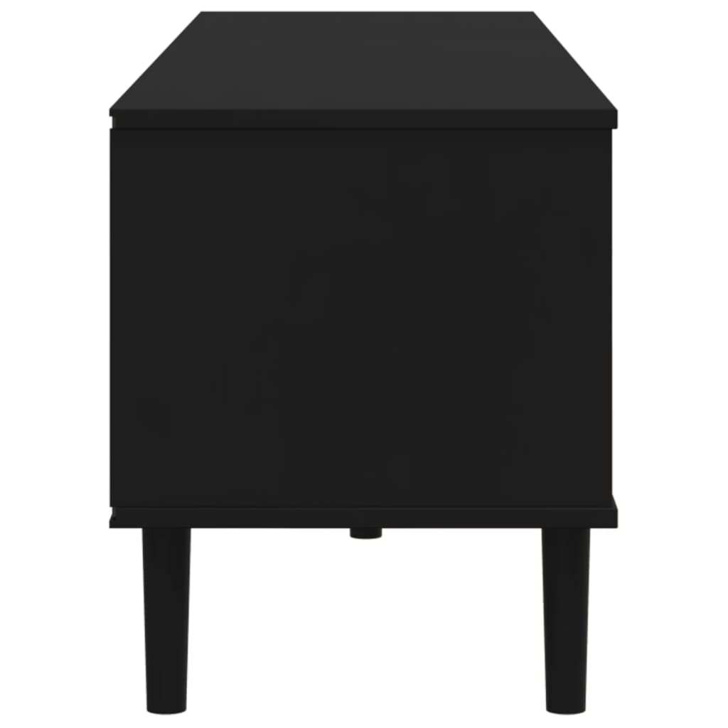 vidaXL TV Cabinet SENJA Rattan Look Black 158x40x49cm Solid Wood Pine