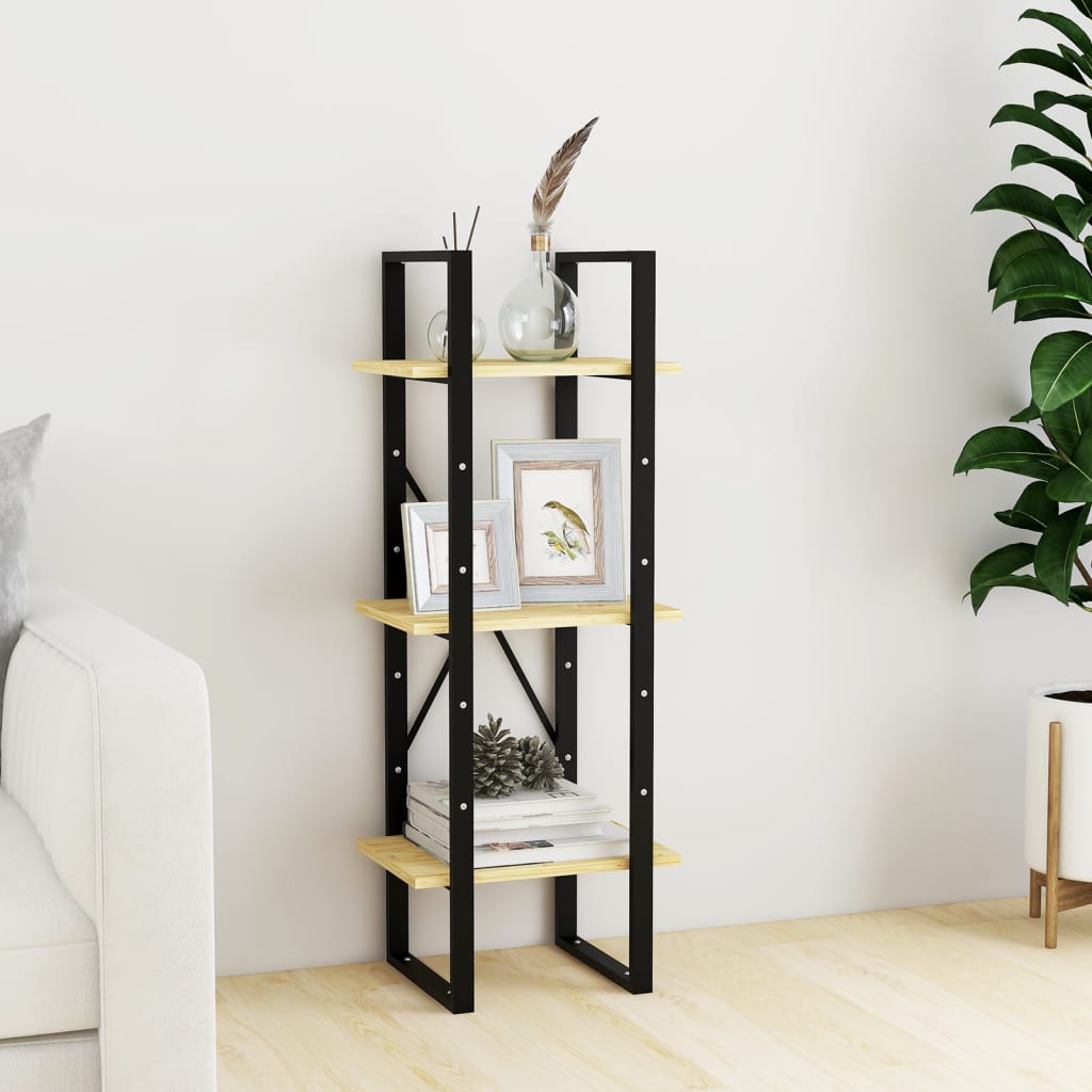 vidaXL 3-Tier Book Cabinet 40x30x105 cm Solid Pinewood