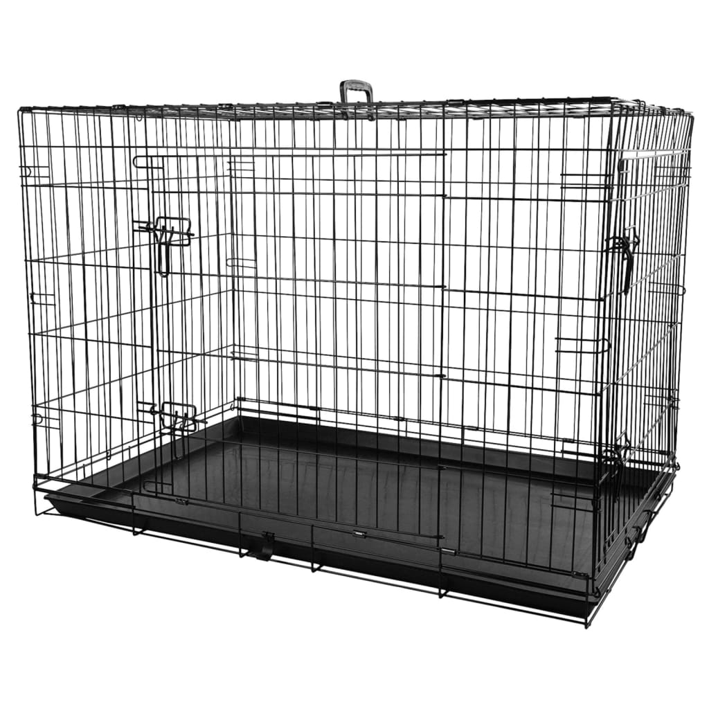 FLAMINGO Pet Wire Cage with Sliding Door Mezo XL 70x109x77 cm Black
