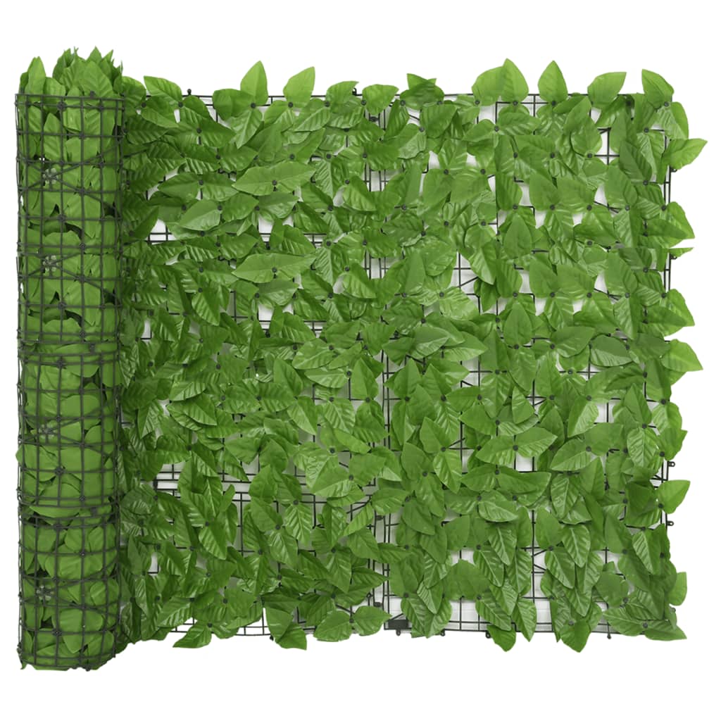 vidaXL Balcony Screen with Green Leaves 600x100 cm