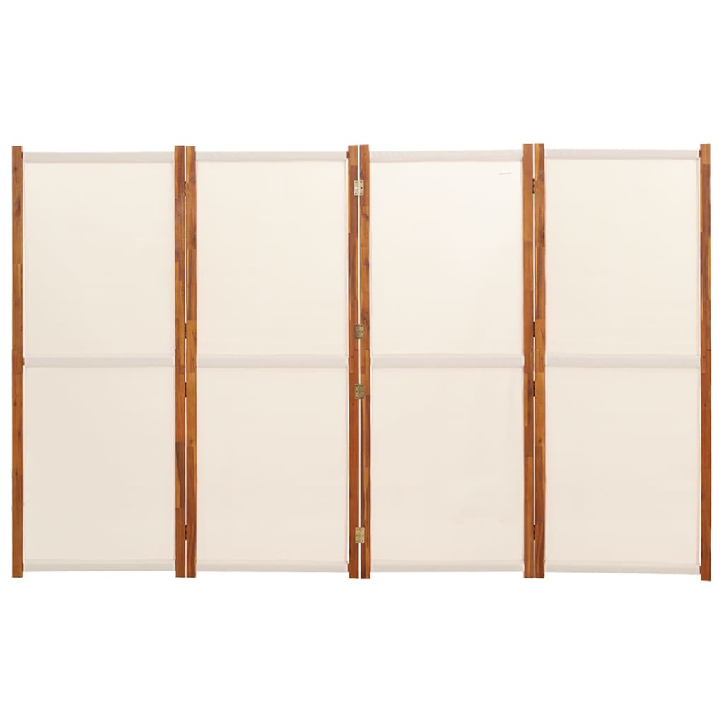 vidaXL 4-Panel Room Divider Cream White 280x180 cm