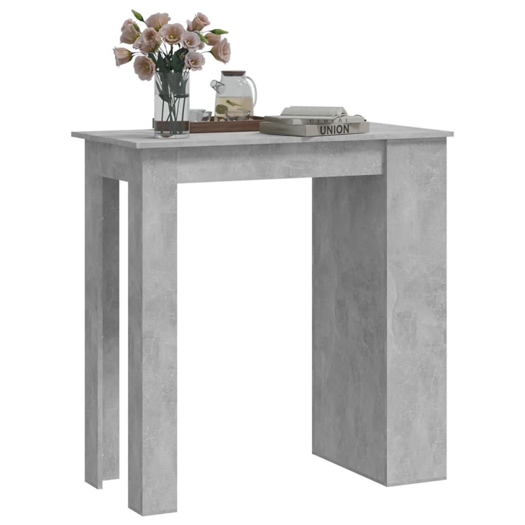 vidaXL Bar Table with Storage Rack Concrete Grey 102x50x103.5 cm