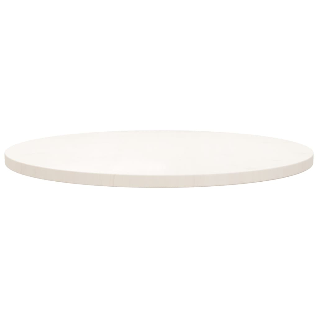 vidaXL Table Top White Ø70x2.5 cm Solid Wood Pine