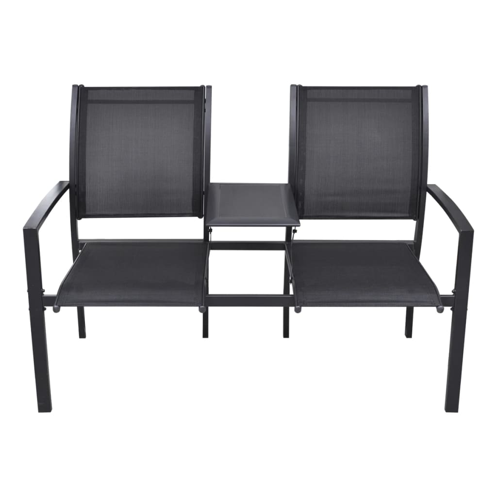 vidaXL 2 Seater Garden Bench 131 cm Steel and Textilene Black