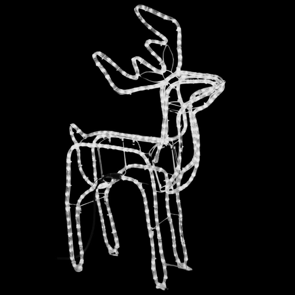 vidaXL Folding Christmas Reindeer Figure with 192 LEDs Cold White 76x42x87 cm