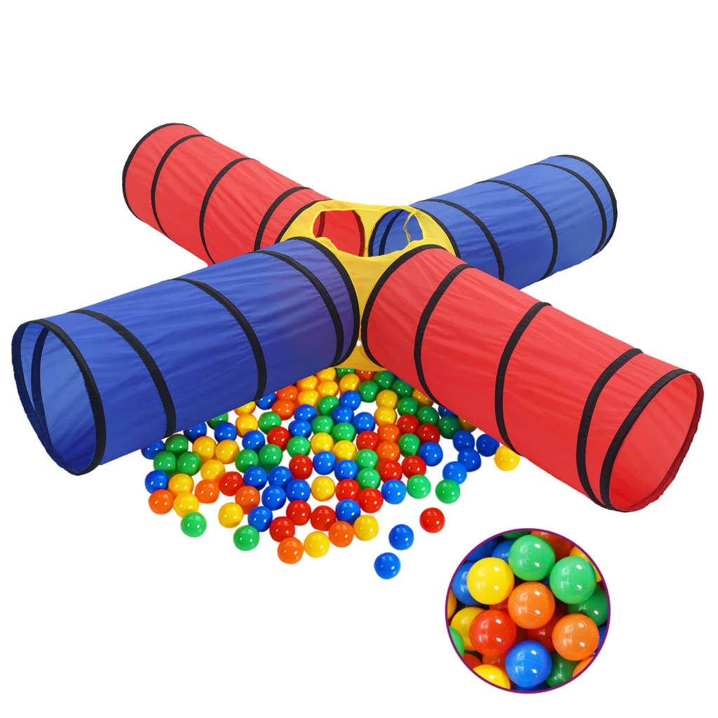 vidaXL Children Play Tunnel with 250 Balls Multicolour