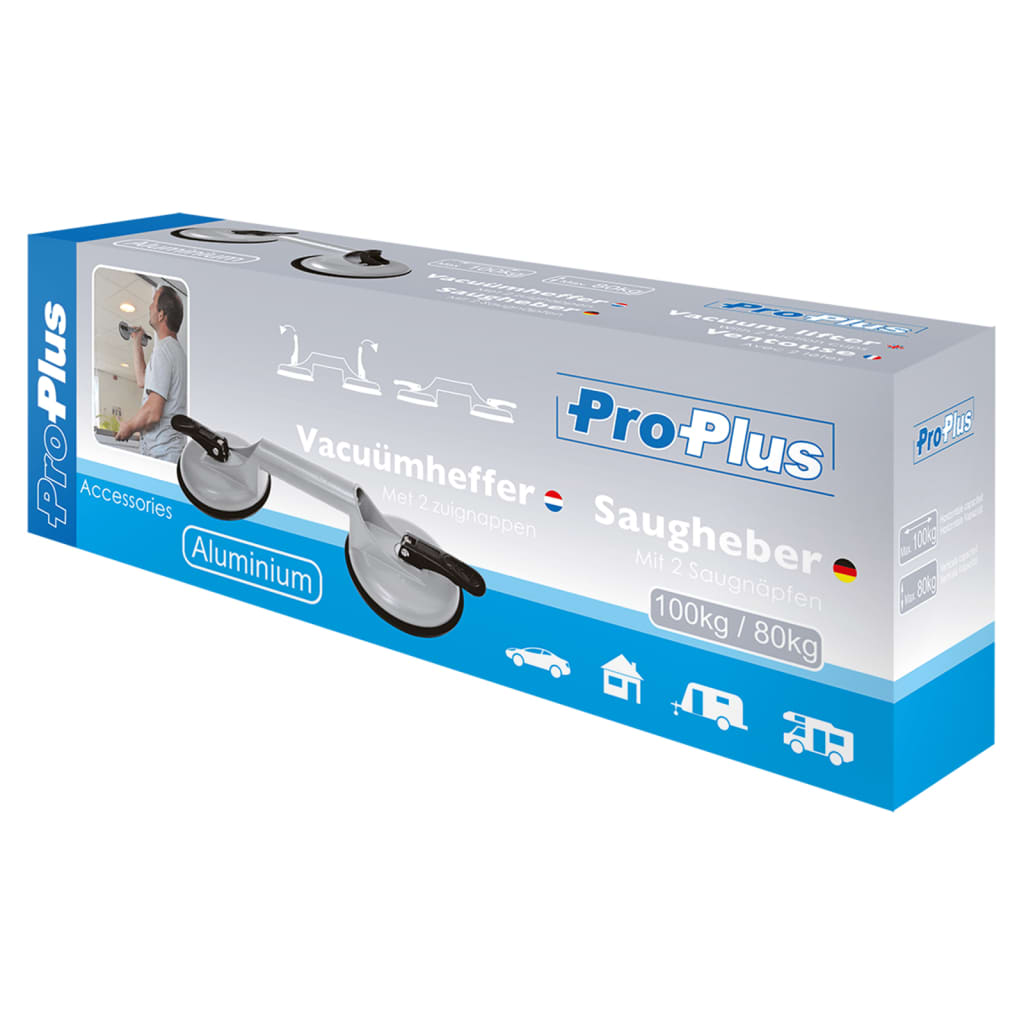 ProPlus Vacuum Lifter Aluminium with 2 Suction Cups
