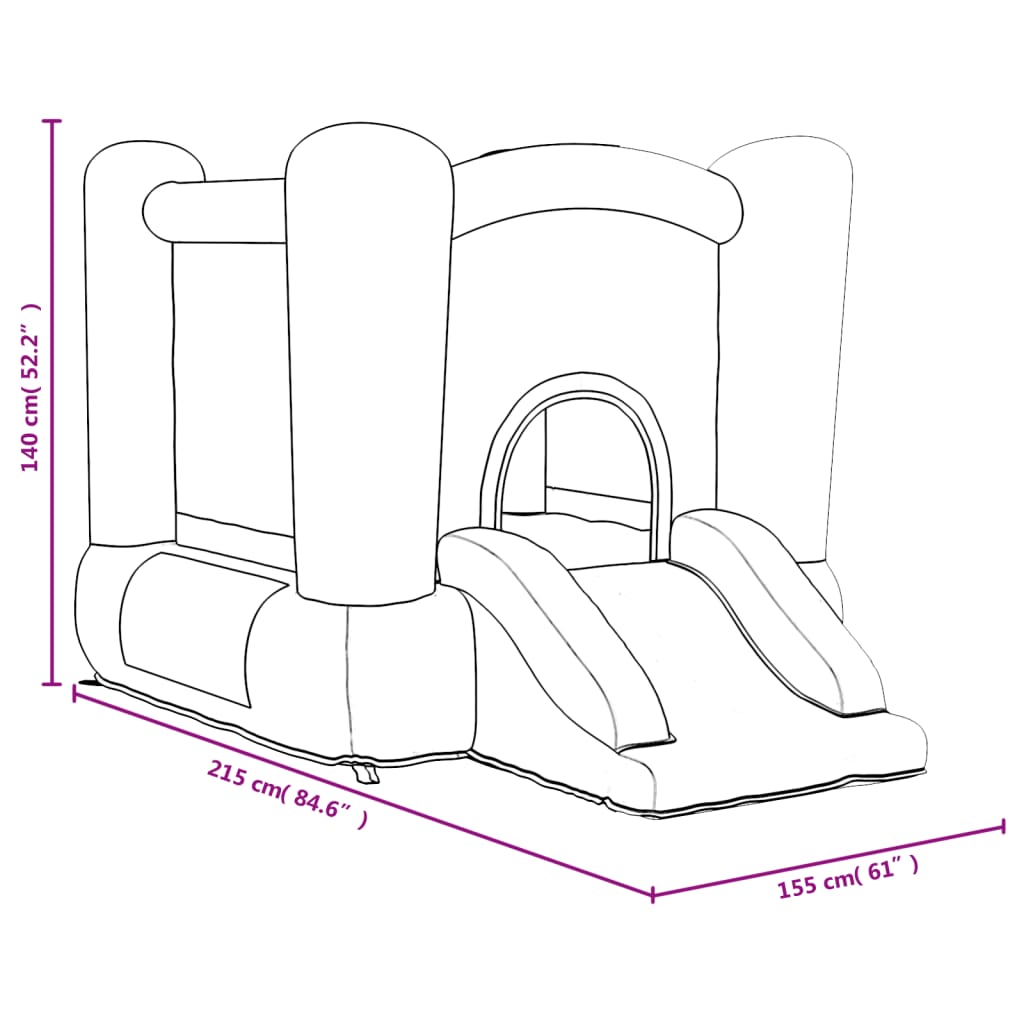 Happy Hop Bouncy Castle with Slide 155x215x140 cm