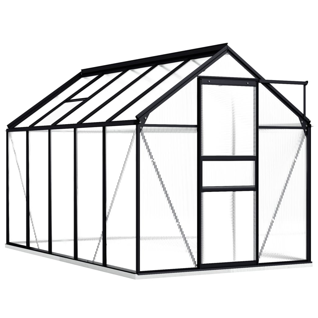 vidaXL Greenhouse with Base Frame Anthracite Aluminium 5.89 m²