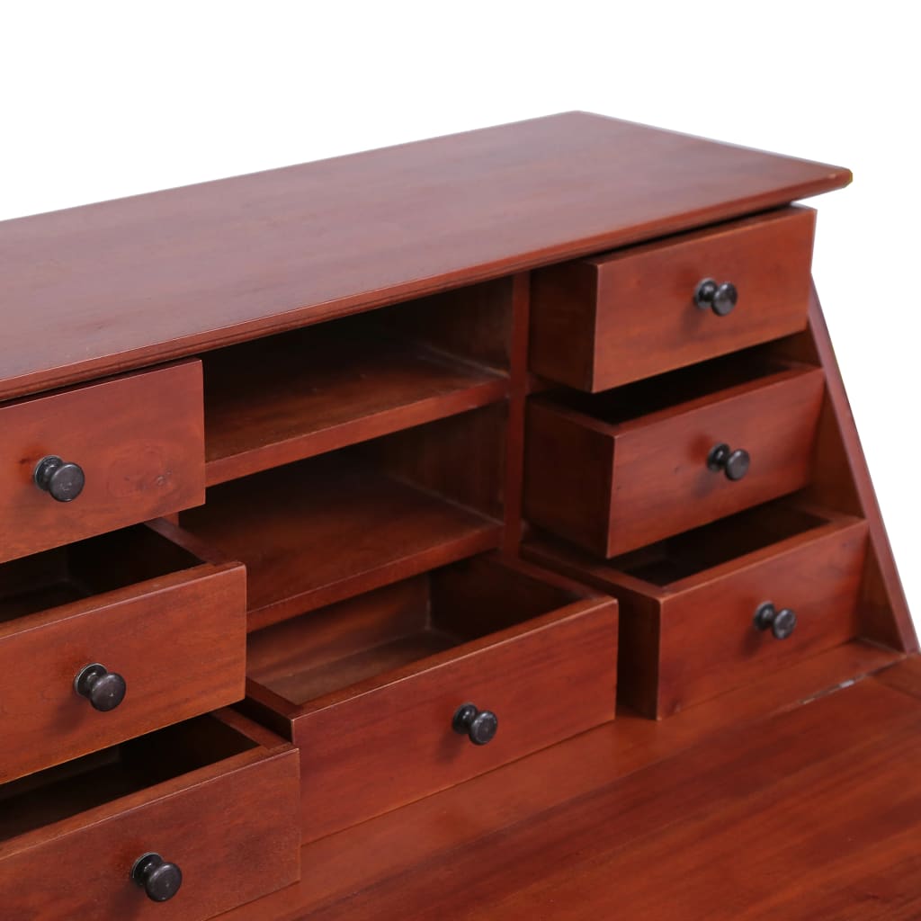 vidaXL Secretary Desk Brown 78x42x103 cm Solid Mahogany Wood