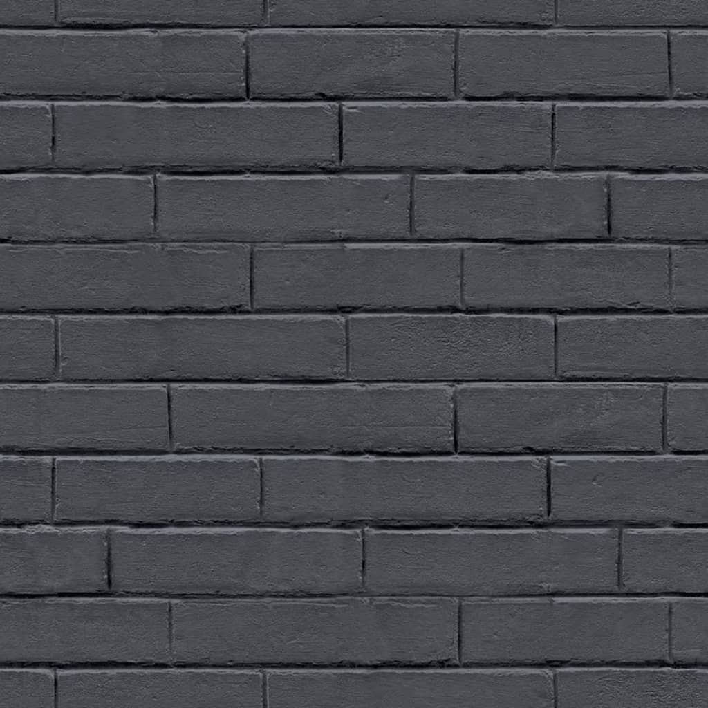 Noordwand Wallpaper Good Vibes Chalkboard Brick Wall Black and Grey