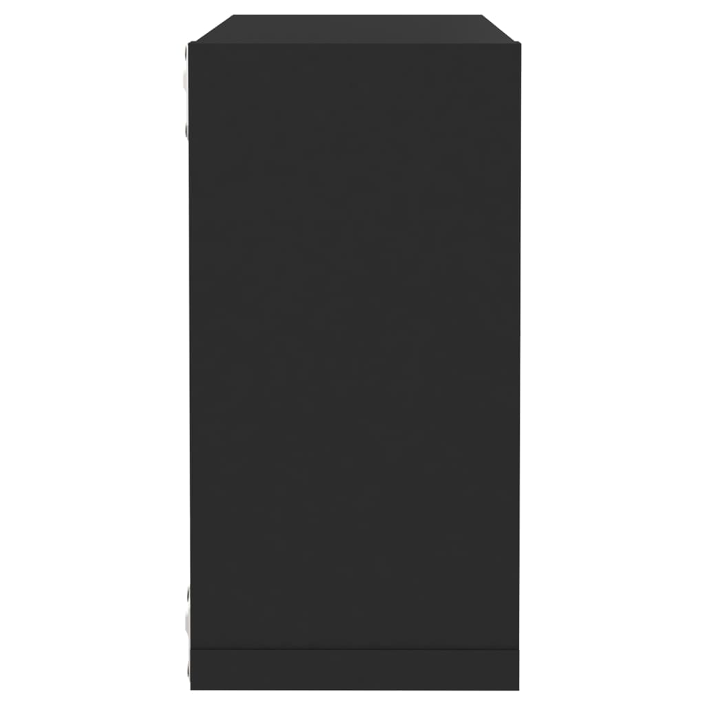 vidaXL Wall Cube Shelves 2 pcs Black 30x15x30 cm