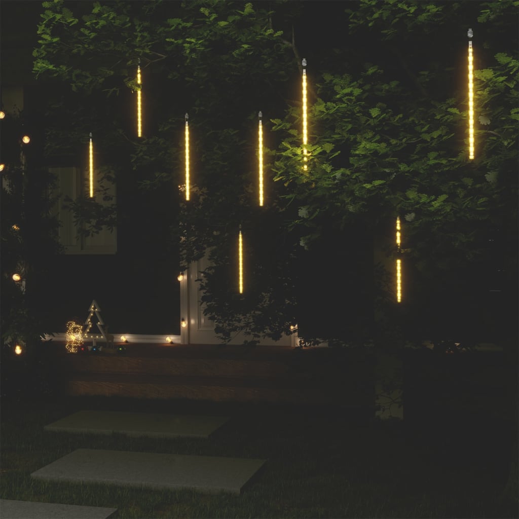 vidaXL Meteor Lights 8 pcs 30 cm Warm White 192 LEDs Indoor Outdoor