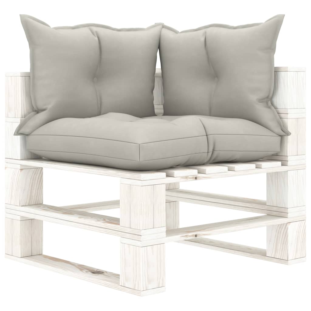 vidaXL 6 Piece Garden Pallets Lounge Set with Taupe Cushions Wood