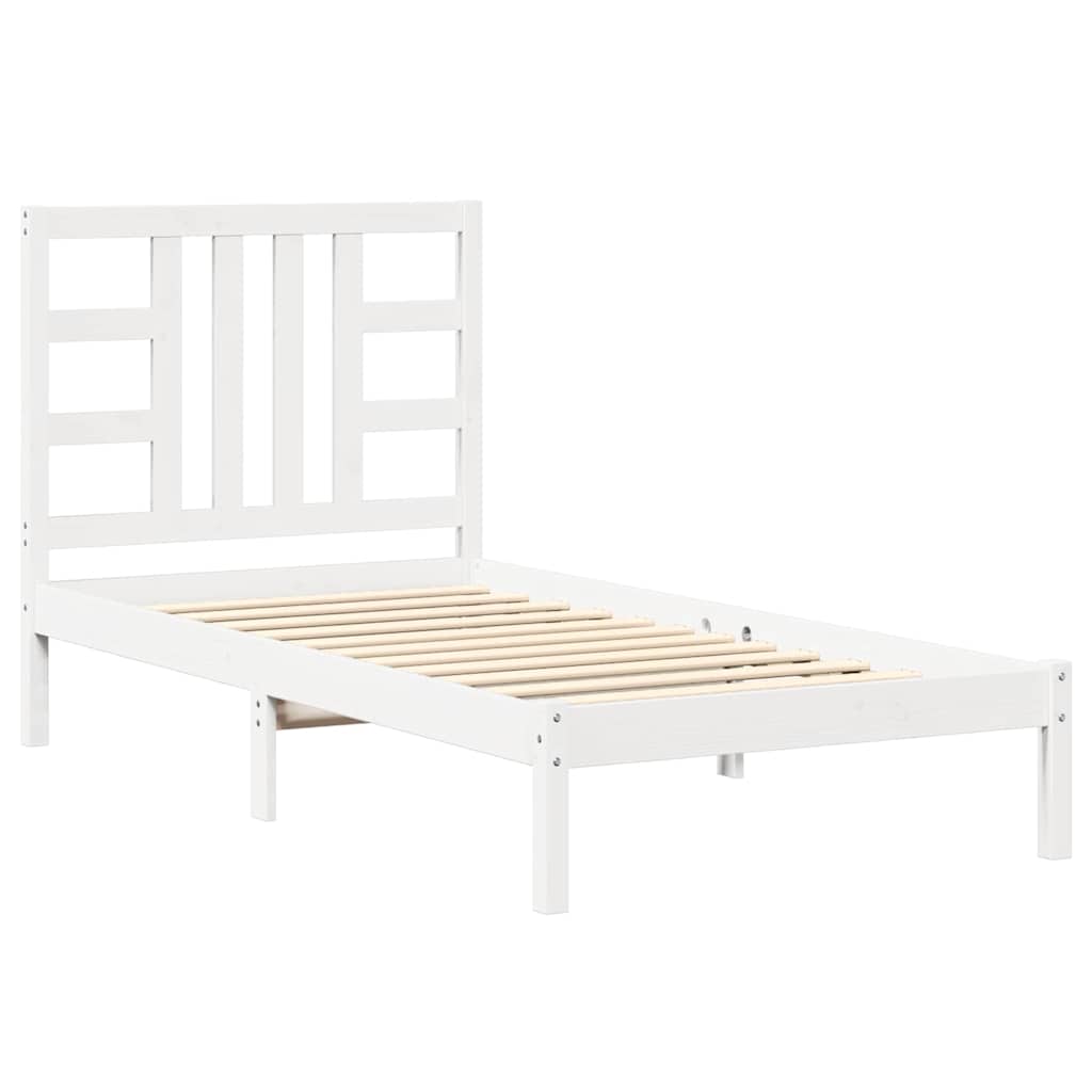 vidaXL Bed Frame White Solid Wood 90x190 cm Single | vidaXL.ie