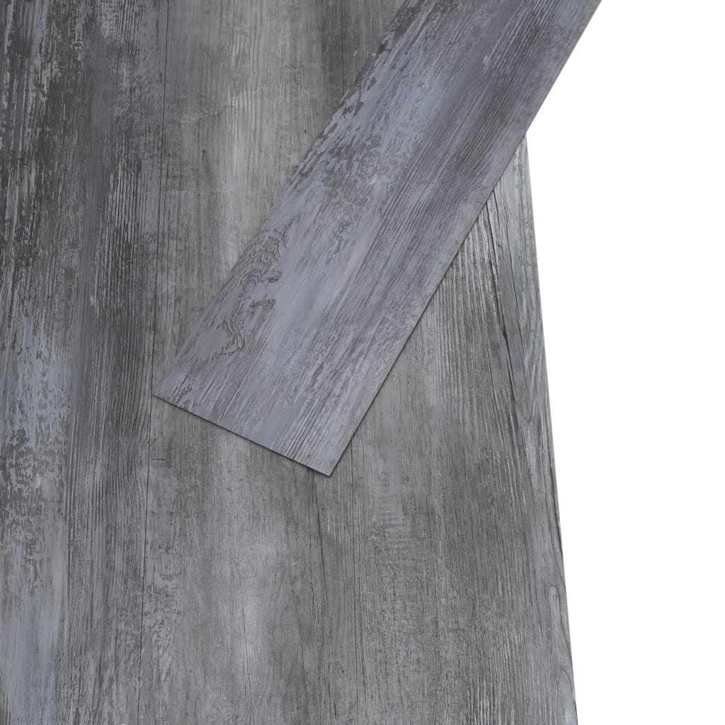 vidaXL Non Self-adhesive PVC Flooring Planks 4.46 m² 3 mm Shiny Grey