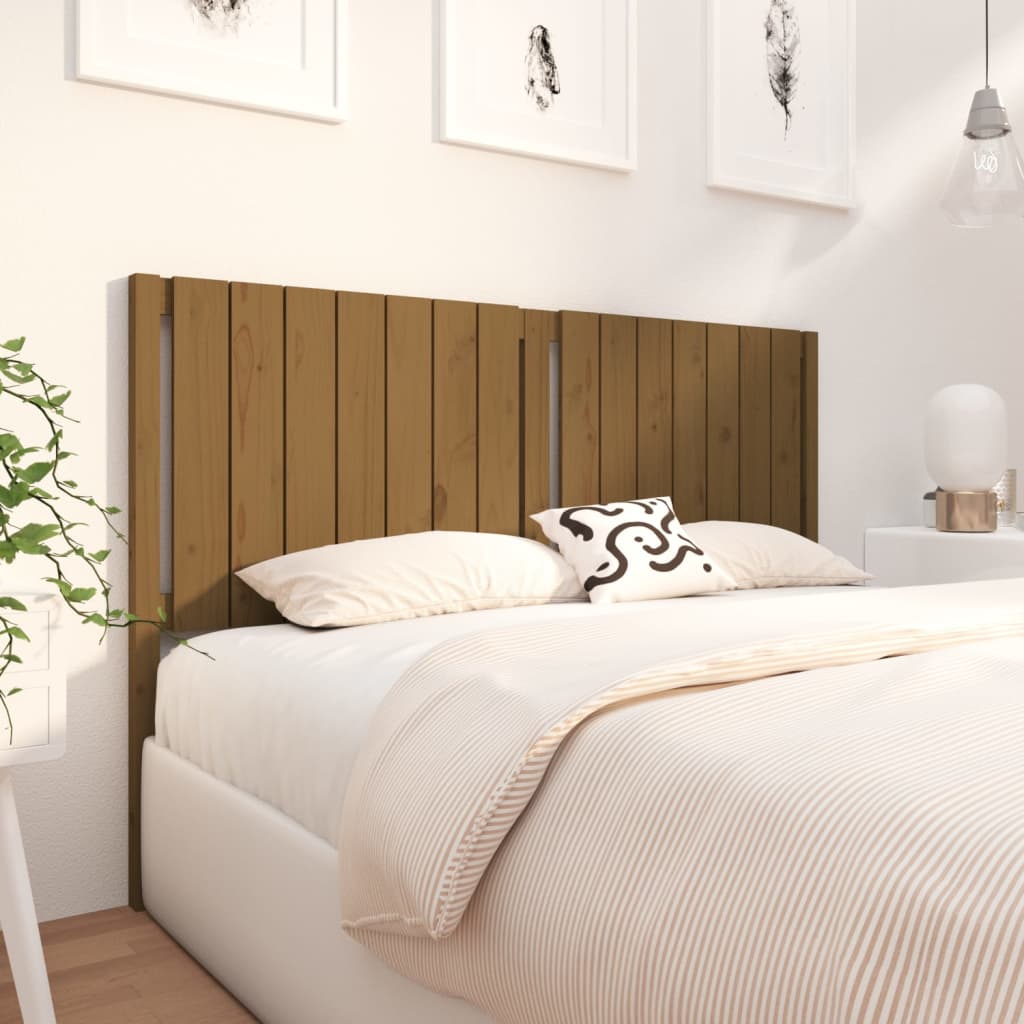vidaXL Bed Headboard Honey Brown 155.5x4x100 cm Solid Wood Pine