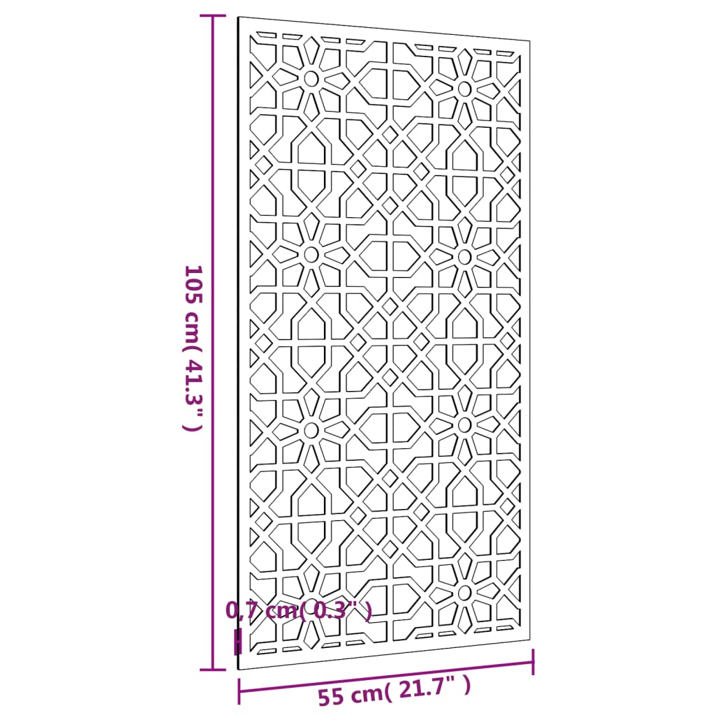 vidaXL Garden Wall Decoration 105x55 cm Corten Steel Moorish Design