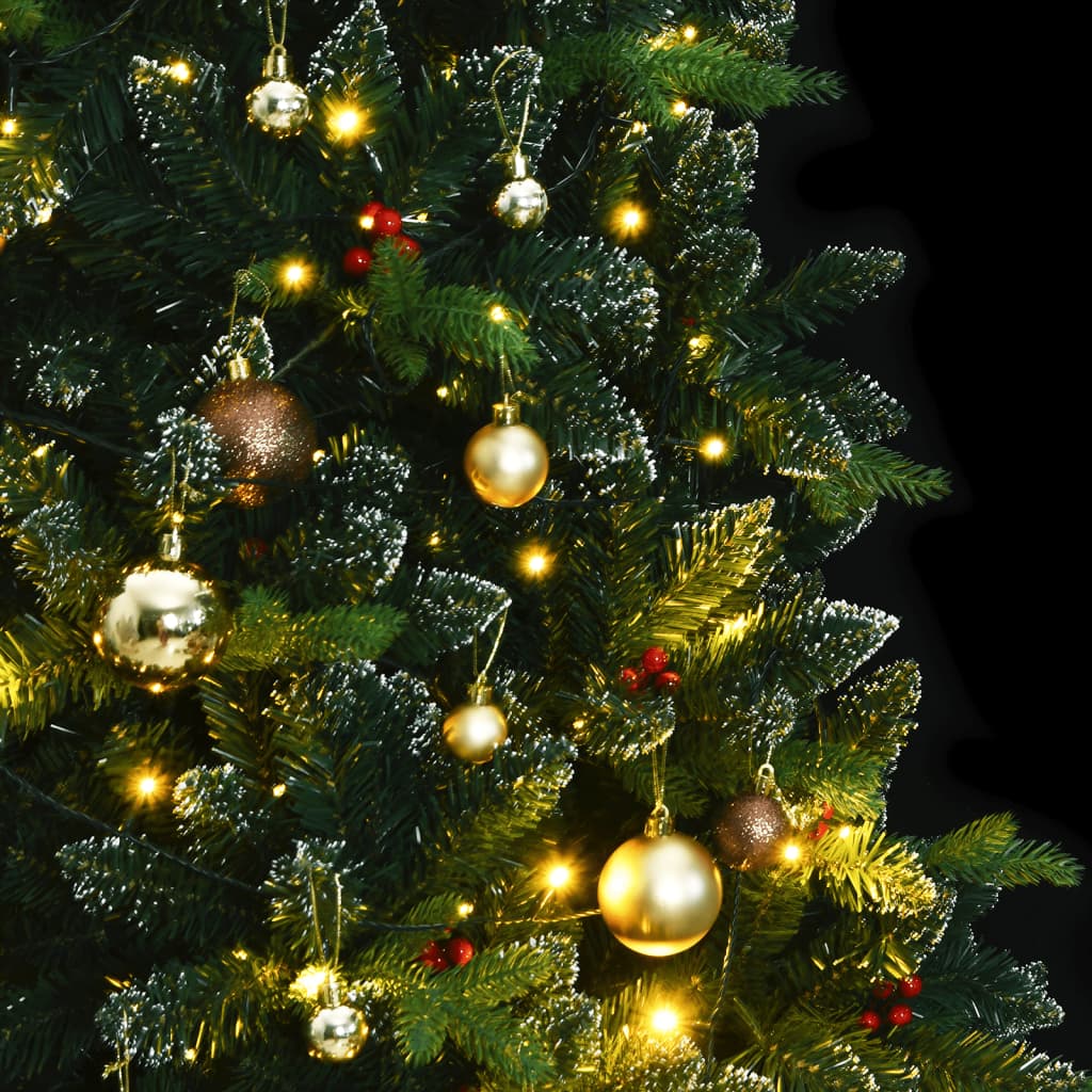 vidaXL Artificial Hinged Christmas Tree 300 LEDs & Ball Set 240 cm
