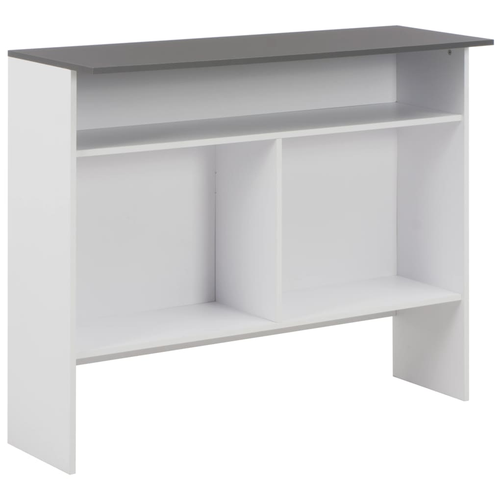 vidaXL Bar Table with 2 Table Tops White and Grey 130x40x120 cm