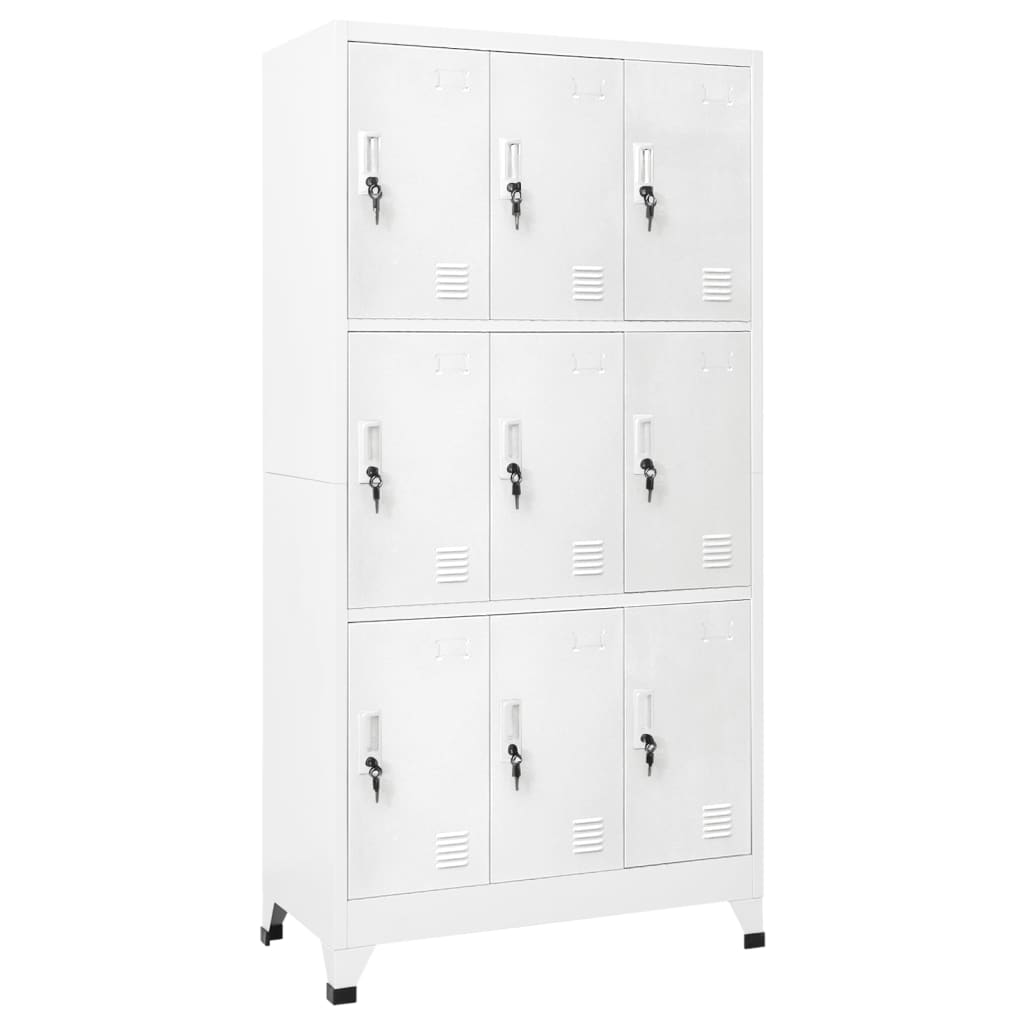 vidaXL Locker Cabinet with 9 Compartments Steel 90x45x180 cm Grey