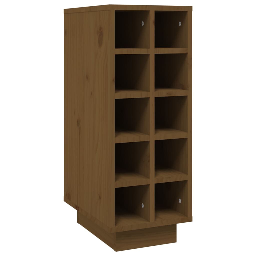 vidaXL Wine Cabinet Honey Brown 23x34x61 cm Solid Wood Pine