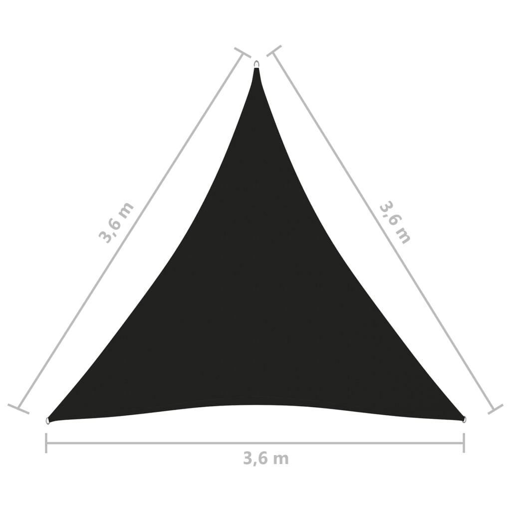 vidaXL Sunshade Sail Oxford Fabric Triangular 3.6x3.6x3.6 m Black