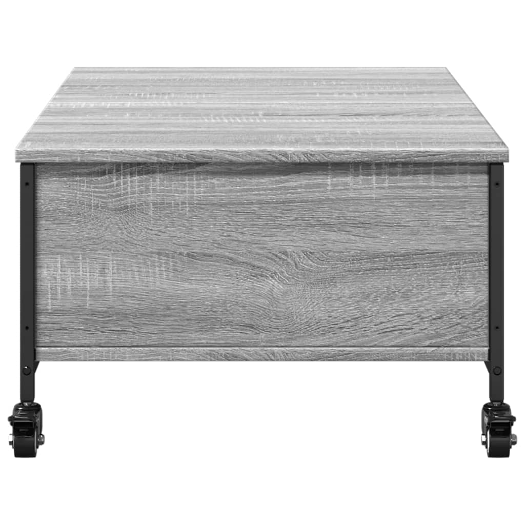 vidaXL Coffee Table with Wheels Black 91x55x34 cm Engineered Wood