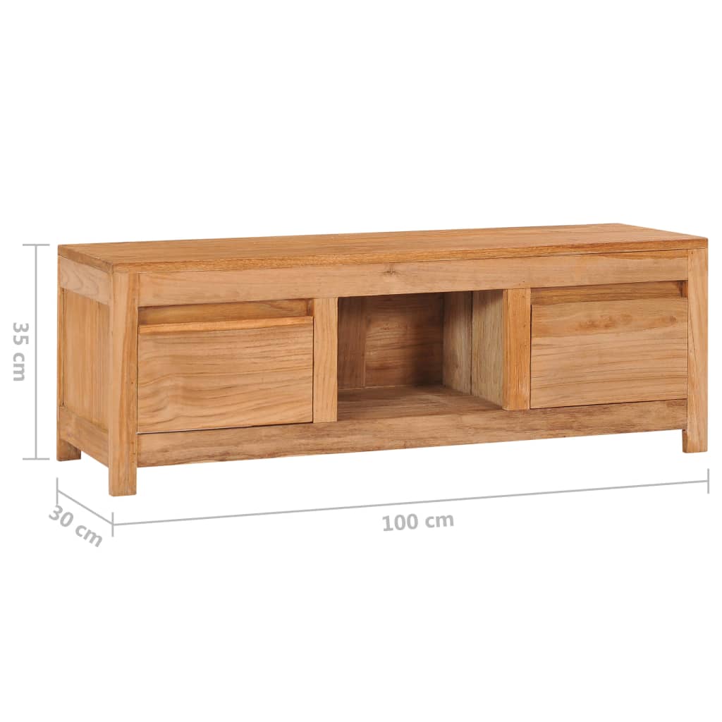 vidaXL TV Cabinet 100x30x35 cm Solid Teak Wood
