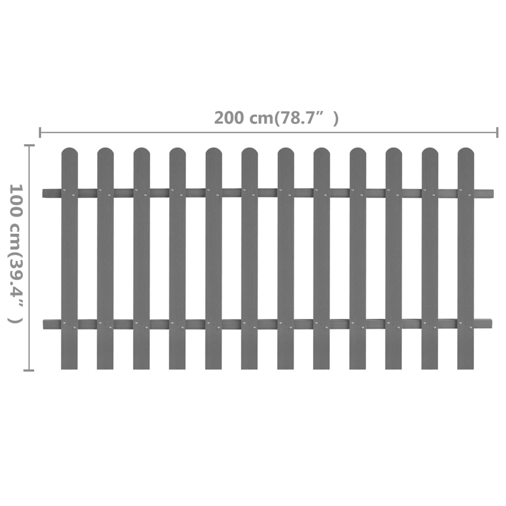 vidaXL Picket Fence WPC 200x100 cm