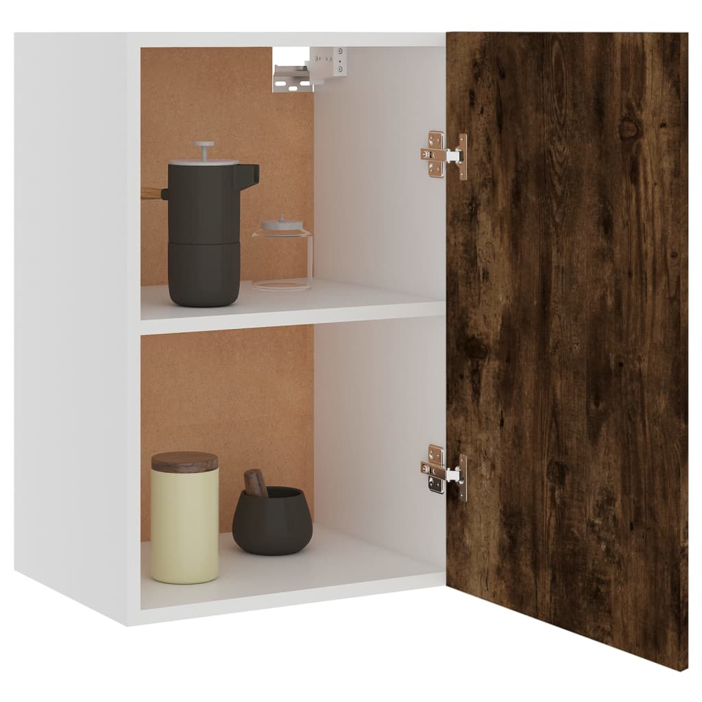vidaXL Hanging Cabinet Smoked Oak 39.5x31x60 cm Engineered Wood