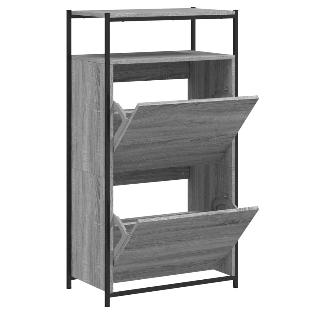 vidaXL Shoe Cabinet Grey Sonoma 60x34x112 Engineered Wood