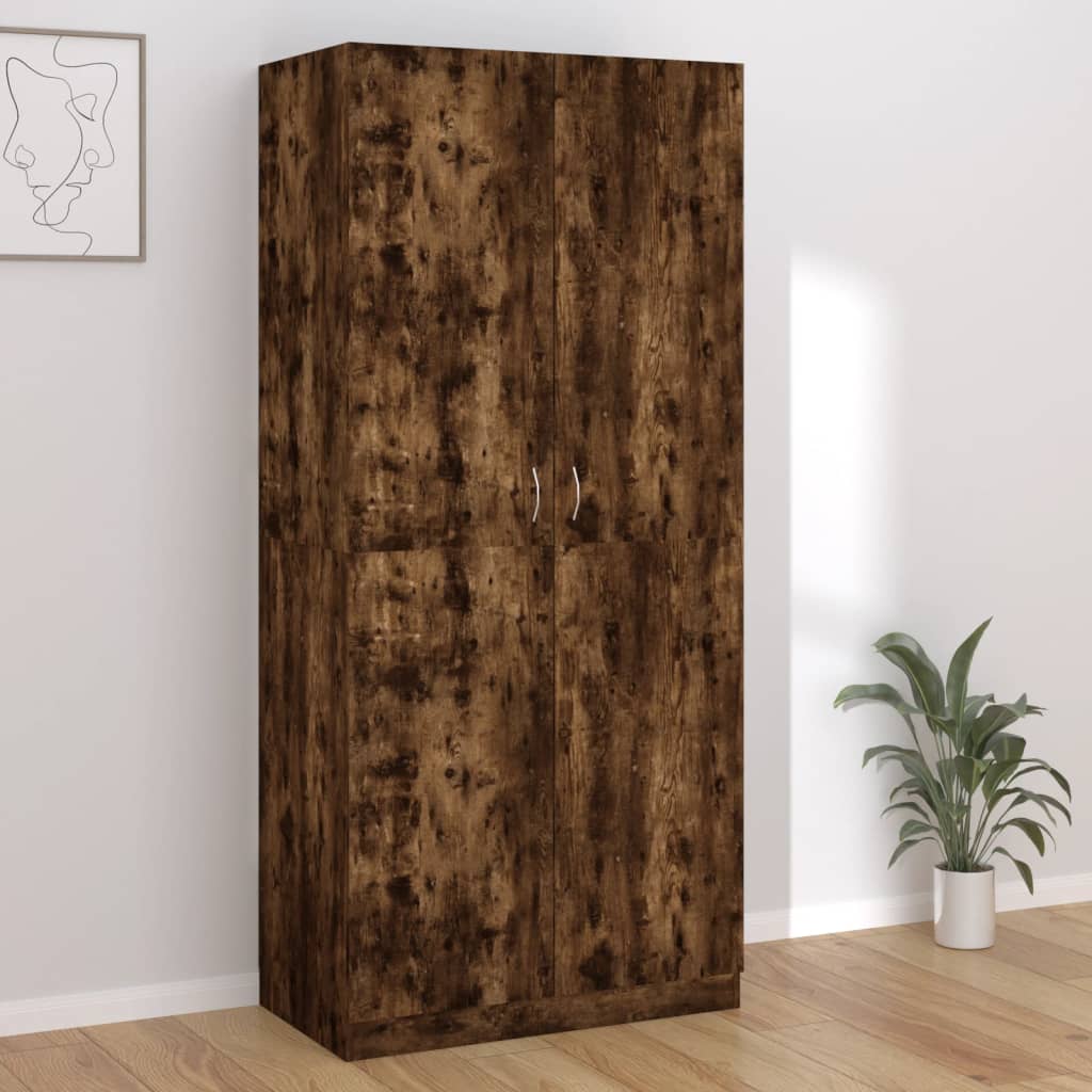 vidaXL Wardrobe Smoked Oak 90x50x200 cm Engineered Wood