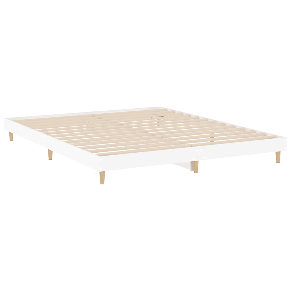 vidaXL Bed Frame White 160x200 cm Engineered Wood