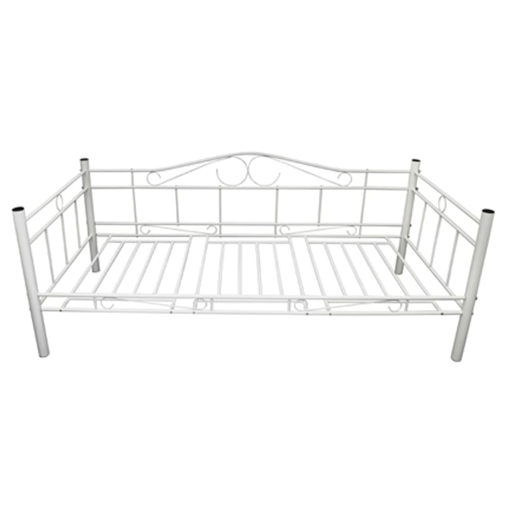 White Metal Bed 90 x 200cm with Mattress