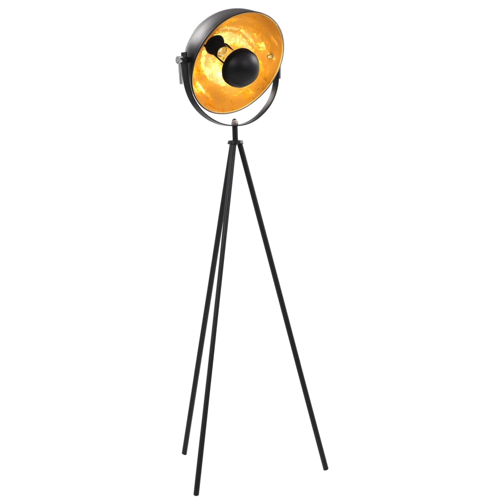 vidaXL Stand Lamp E27 Black and Gold 31 cm
