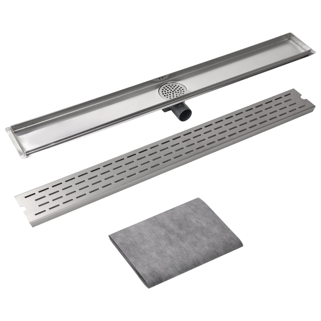 vidaXL Linear Shower Drain Line 1030x140 mm Stainless Steel