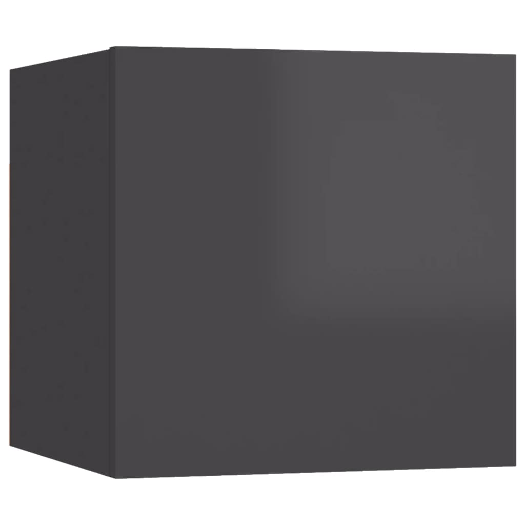 vidaXL Wall Mounted TV Cabinets 4 pcs High Gloss Grey 30.5x30x30 cm