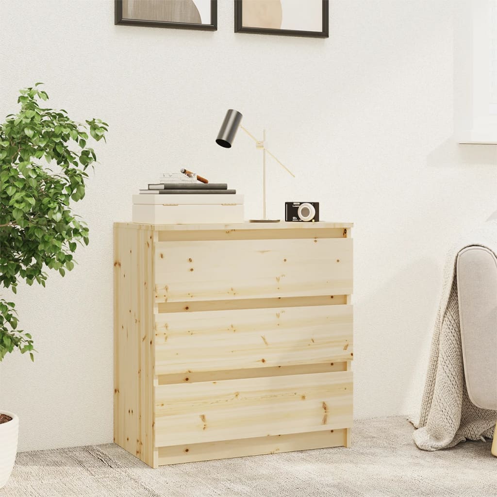 vidaXL Bedside Cabinet 60x36x64 cm Solid Fir Wood