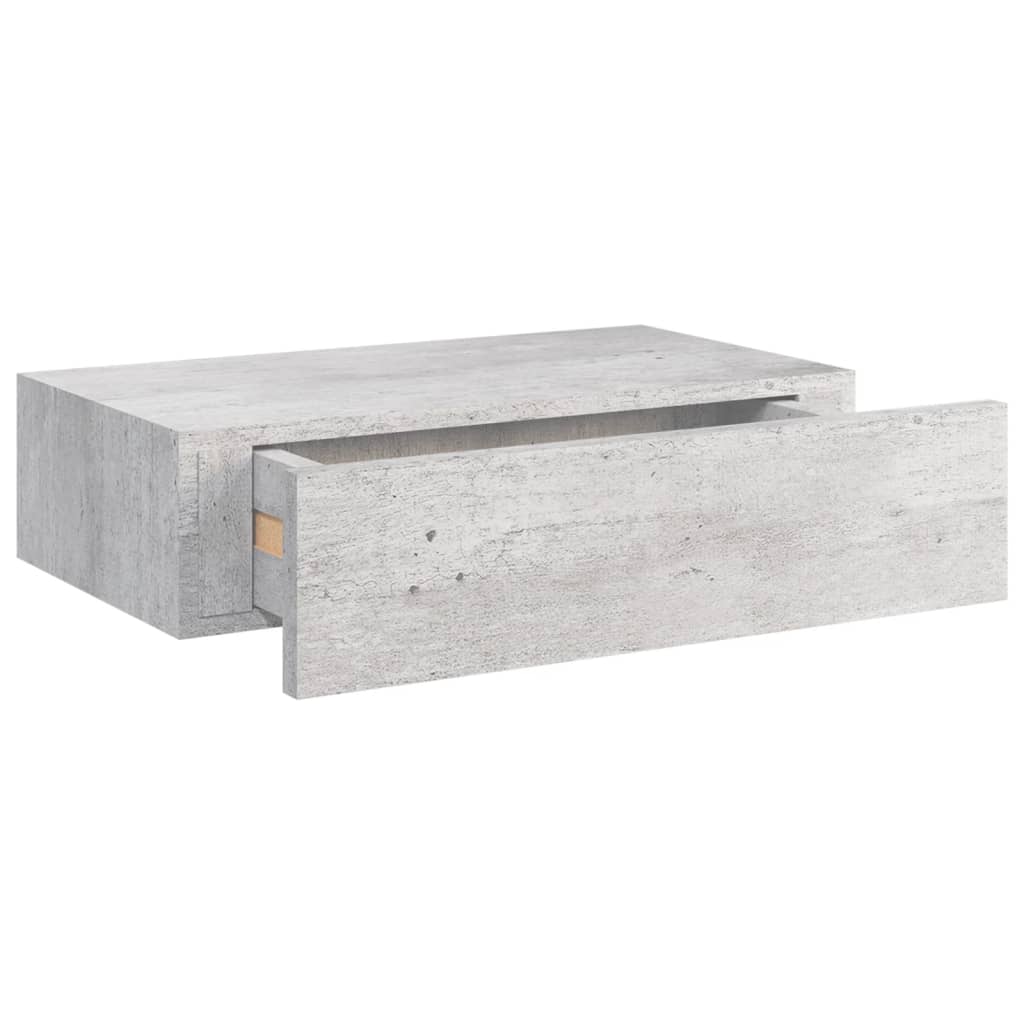 vidaXL Wall Drawer Shelves 2 pcs Concrete Grey 40x23.5x10cm MDF