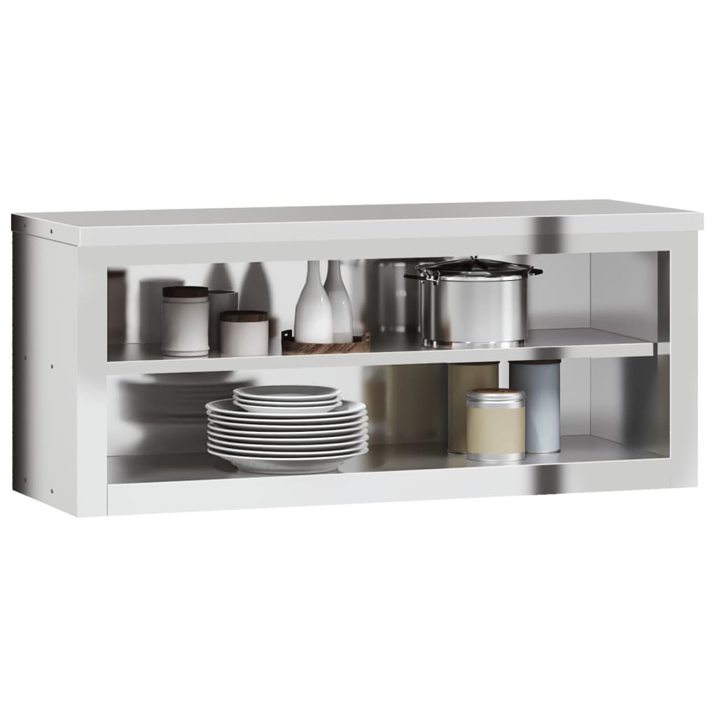 vidaXL Kitchen Wall Cabinet with Shelf Stainless Steel