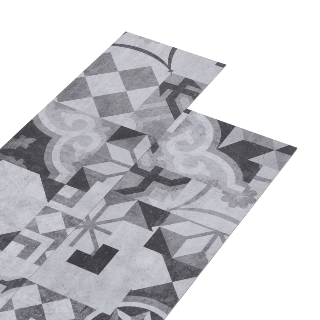 vidaXL PVC Flooring Planks 4.46 m² 3 mm Self-adhesive Grey Pattern