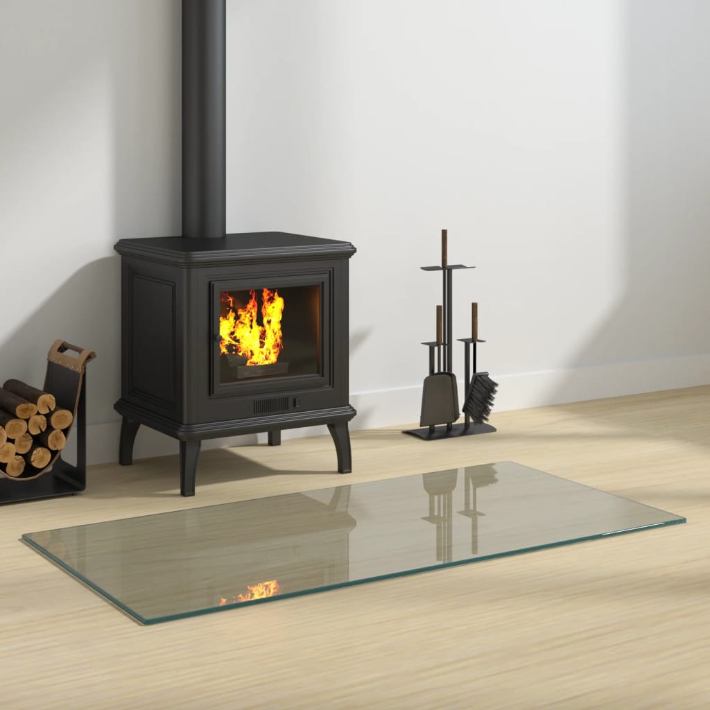 vidaXL Fireplace Glass Plate Rectangular 100x50 cm
