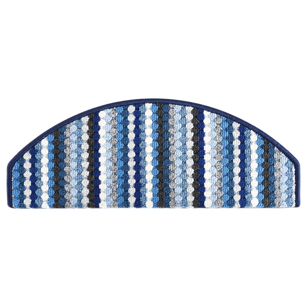 vidaXL Stair Mats Self-adhesive 15 pcs 65x24x4 cm Multicolour Blue