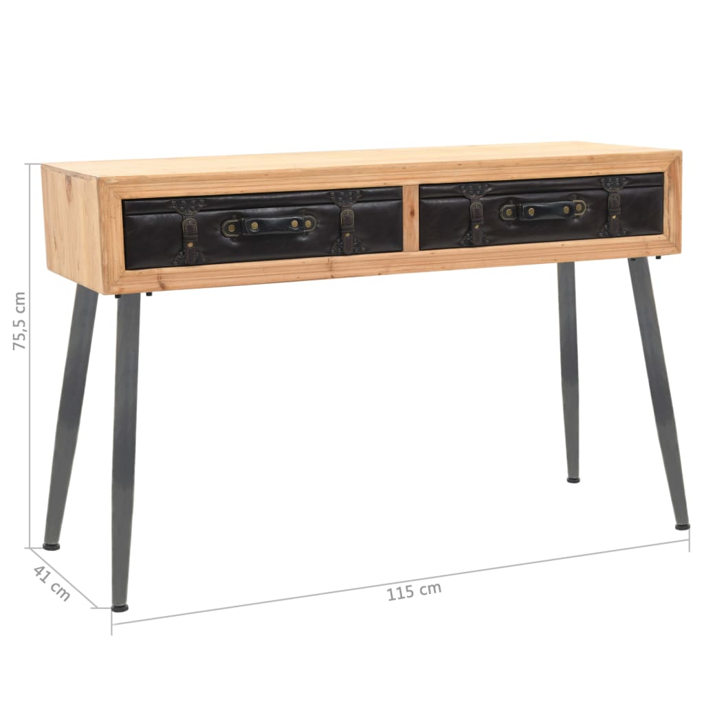 vidaXL Console Table Solid Fir Wood 115x41x75.5 cm