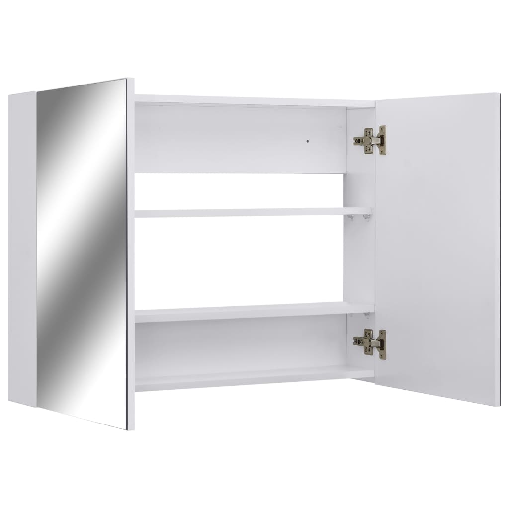 vidaXL Bathroom Mirror Cabinet White 80x15x60 cm MDF