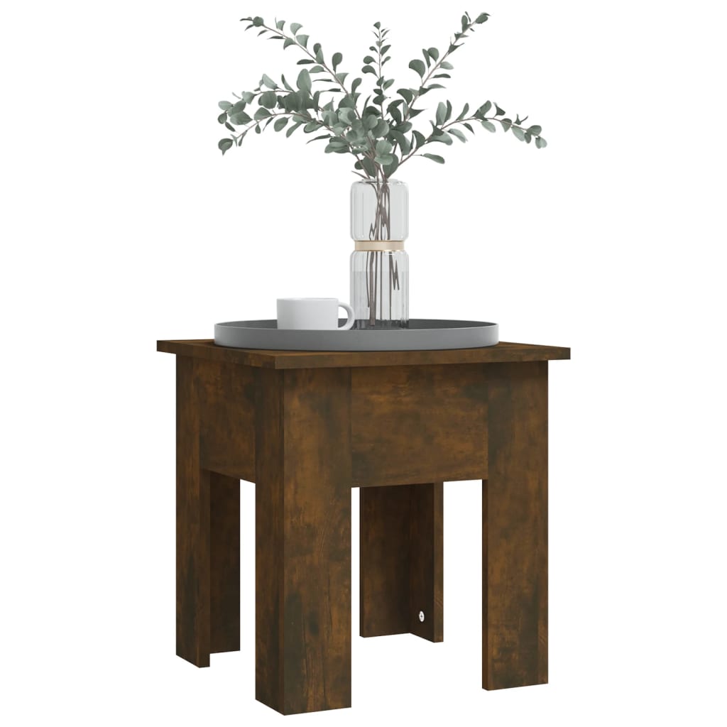 vidaXL Coffee Table Smoked Oak 40x40x42 cm Engineered Wood