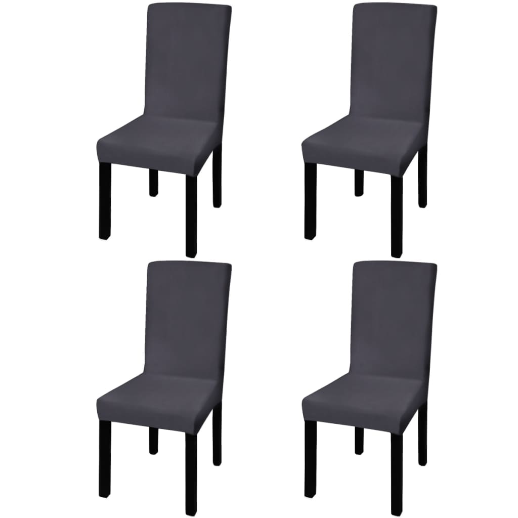 vidaXL Straight Stretchable Chair Cover 4 pcs Anthracite