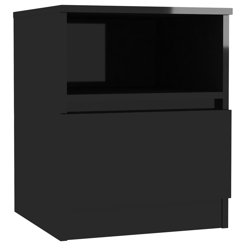 vidaXL Bed Cabinet High Gloss Black 40x40x50 cm Engineered Wood