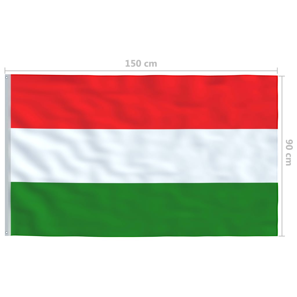 vidaXL Hungary Flag and Pole Aluminium 6 m